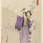 Warriors Viewing Cherry Blossoms, from the series Flowers of Japan, Illustrated