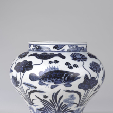 China: Wine Jar with Fish and Aquatic Plants