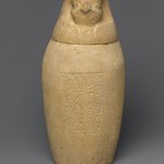 Canopic Jar and Lid (Depicting a Hawk)