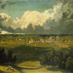 Panoramic Landscape with a View of a Small Town