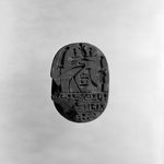 Heart Scarab with Scene of the Goddess Ma`at and a Phoenix