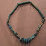 Single Strand Necklace with Bead and 5 Scarabs